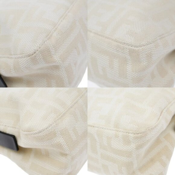 FENDI Logo Zucca Pattern Shoulder Bag Canvas Leather Beige SHW Italy 358-082025 - Picture 8 of 16